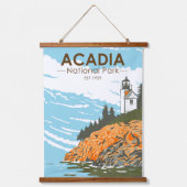 Acadia Nationalpark Bar Harbour Lighthouse Wandteppich Mit Holzrahmen (Vorderseite)