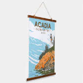 Acadia Nationalpark Bar Harbour Lighthouse Wandteppich Mit Holzrahmen (Gewinkelt)