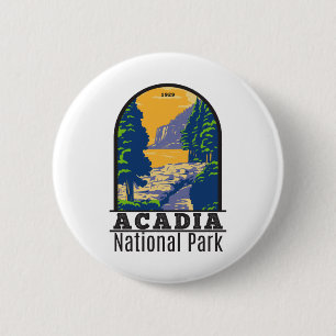 Acadia Nationalpark Bar Harbour Ocean Path Button