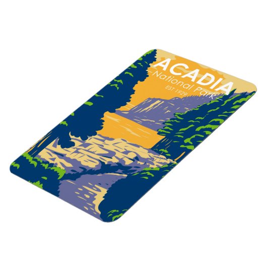 Acadia Nationalpark Bar Harbour Ocean Path Maine Magnet (Linke Seite)