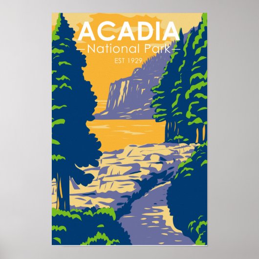 Acadia Nationalpark Bar Harbour Ocean Path Poster (Vorne)