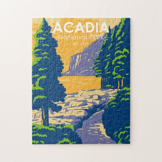 Acadia Nationalpark Bar Harbour Ocean Path Puzzle (Vertikal)