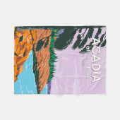 Acadia Nationalpark Bar Harbour Vintag Fleecedecke (Vorderseite (Horizontal))