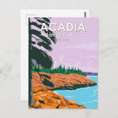 Acadia Nationalpark Bar Harbour Vintag Postkarte (Vorne/Hinten)