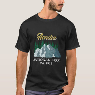 Acadia Nationalpark Bäume blauer Garten T-Shirt