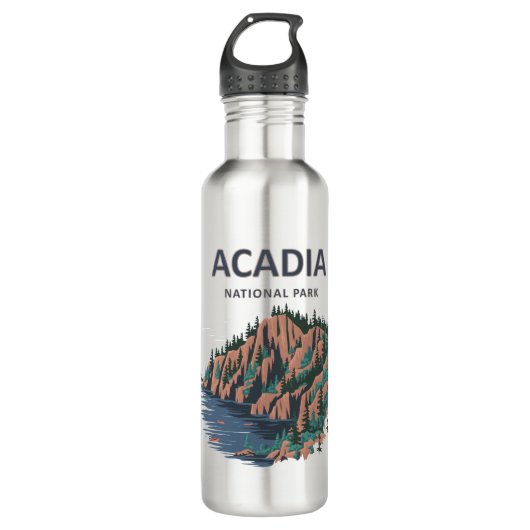 Acadia Nationalpark Cadillac Edelstahlflasche (Vorderseite)