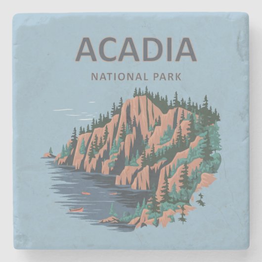 Acadia Nationalpark Cadillac Steinuntersetzer (Vorderseite)