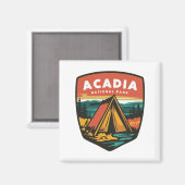 Acadia Nationalpark Camping Emblem Magnet (Vorderseite/Rückseite)
