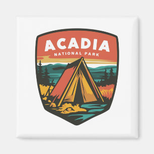 Acadia Nationalpark Camping Emblem Magnet
