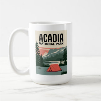 Acadia Nationalpark Camping Vintag Kaffeetasse