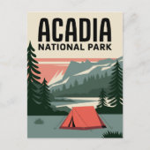 Acadia Nationalpark Camping Vintag Postkarte (Vorderseite)