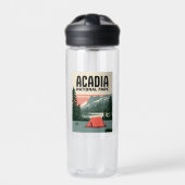 Acadia Nationalpark Camping Vintag Trinkflasche (Vorderseite)
