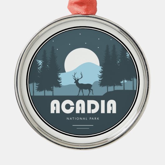 Acadia Nationalpark Deer Ornament Aus Metall (Vorne)