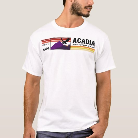 Acadia Nationalpark Falknerei - Gebirge T-Shirt (Vorderseite)