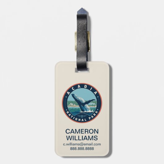 Acadia Nationalpark Gepäckanhänger (Rückseite vertikal)