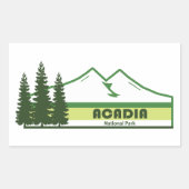 Acadia Nationalpark Grüne Streifen Rechteckiger Aufkleber (Vorderseite)