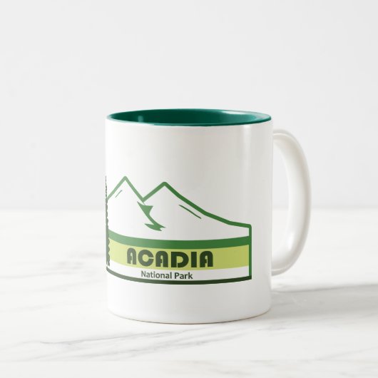 Acadia Nationalpark Grüne Streifen Zweifarbige Tasse (VorderseiteRechts)