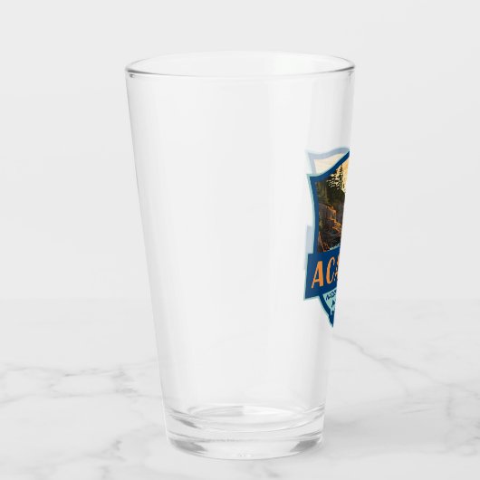 Acadia Nationalpark Illustration Retro Abzeichen Glas (Rechts)
