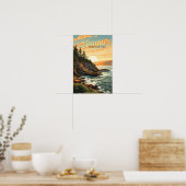 Acadia Nationalpark Illustration Retro Poster (Küche)