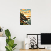 Acadia Nationalpark Illustration Retro Poster (Heimbüro)