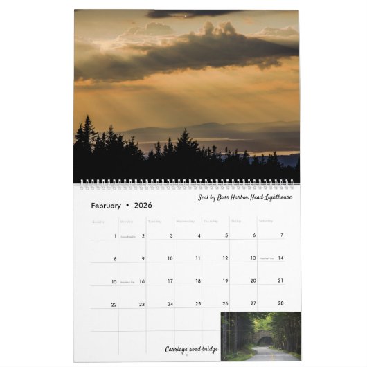 Acadia Nationalpark Kalender (Feb 2026)