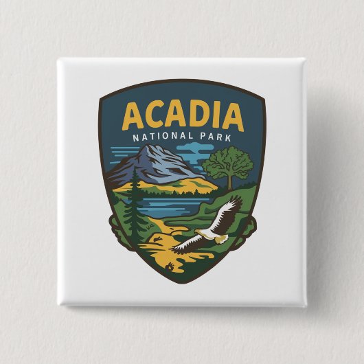 Acadia Nationalpark Landschaftsemblem Button (Vorderseite)