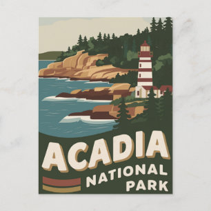 Acadia Nationalpark Lighthouse Wandern neben dem W Feiertagspostkarte