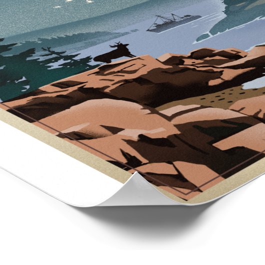 Acadia Nationalpark Litho Artwork Poster (Ecke)