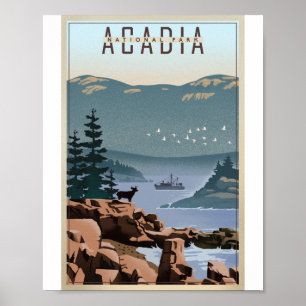 Acadia Nationalpark Litho Artwork Poster