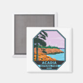 Acadia Nationalpark Maine Bar Harbor Vintag Magnet (Vorderseite/Rückseite)