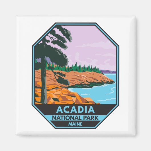 Acadia Nationalpark Maine Bar Harbor Vintag Magnet (Vorne)