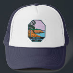 Acadia Nationalpark Maine Bar Harbor Vintag Truckerkappe<br><div class="desc">Acadia Vektorgrafik Design. Der Acadia Nationalpark liegt hauptsächlich auf der Mount-Wüsteninsel Maine. Die Landschaft ist geprägt von Wäldern,  felsigen Stränden und gletschergeschmückten Granitgipfeln wie dem Cadillac Mountain.</div>