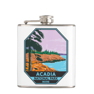 Acadia Nationalpark Maine Bar Harbor Vintage Flachmann