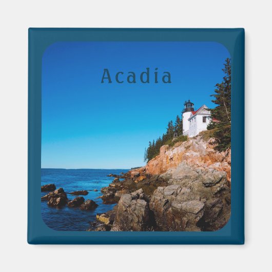 Acadia Nationalpark Maine Bass Harbour Lighthouse Magnet (Vorne)