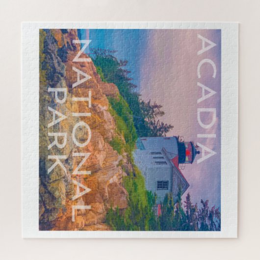 Acadia Nationalpark Maine Bass Harbour Lighthouse Puzzle (Horizontal)