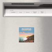 Acadia Nationalpark Maine Coast Retro Magnet (In Situ (Geschirrspüler))