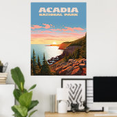 Acadia Nationalpark Maine Coast Retro Poster (Heimbüro)