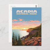 Acadia Nationalpark Maine Coast Retro Postkarte (Vorne/Hinten)