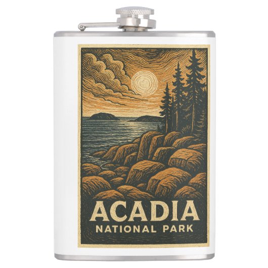 Acadia Nationalpark Maine Flask Flachmann (Vorderseite)
