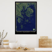 Acadia Nationalpark Maine from Space Satellite Poster (Küche)