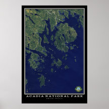 Acadia Nationalpark Maine from Space Satellite
