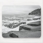 Acadia Nationalpark Maine Küste Schwarz-Weiß Mousepad (Vorne)