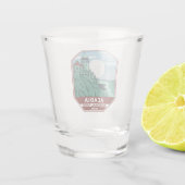 Acadia Nationalpark Maine Leuchtturm Retro Emblem Schnapsglas (Rückseite)