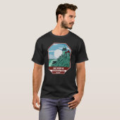 Acadia Nationalpark Maine Leuchtturm Retro Emblem T-Shirt (Vorne ganz)