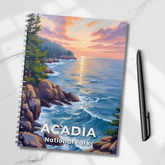 Acadia Nationalpark | Maine Malerei Art Notizblock