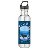 Acadia Nationalpark Maine Moose Edelstahlflasche (Vorderseite)
