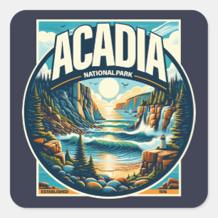 Acadia Nationalpark Maine Quadratischer Aufkleber