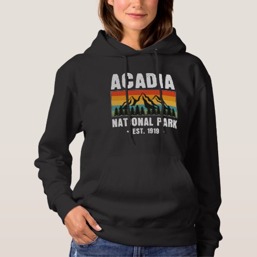 Acadia Nationalpark, Maine Retro Vintag Hoodie (Vorderseite)