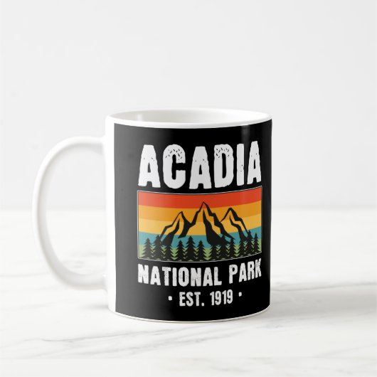 Acadia Nationalpark, Maine Retro Vintag Kaffeetasse (Links)