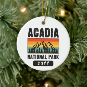 Acadia Nationalpark, Maine Retro Vintag Keramik Ornament